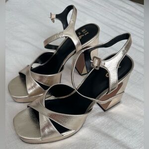 Gold Mix No. 6 Platform Heels